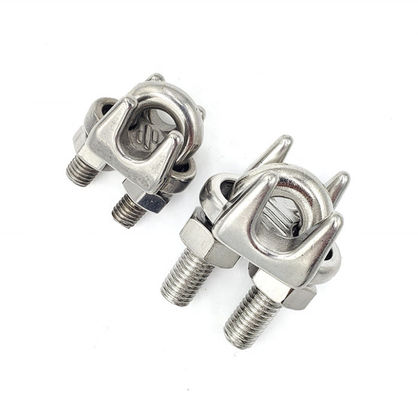 Kualitas  DIN 741 Drop Forged Stainless Steel Wire Rope Clamp For Cable End Connections pabrik